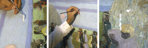 Preceso de restauración de Día de trilla Preceso de restauración de Día de trilla