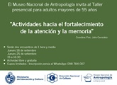 Taller presencial para adultos mayores de 55 años