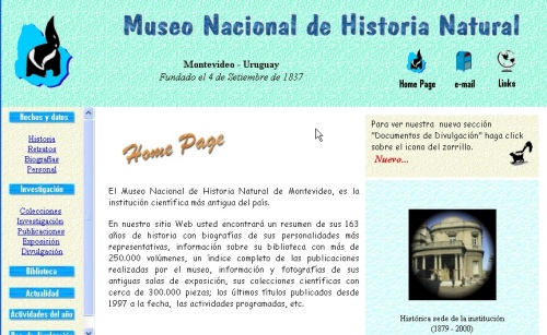 Pag. Principal web MNHN 2001