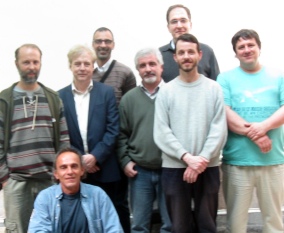 Dres. Benner, Seeberger y Salinas junto al personal t&eacute;cnico del Museo.